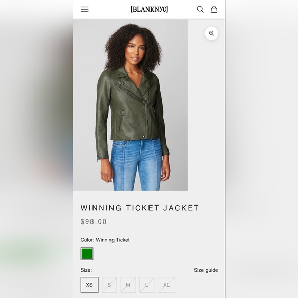 NEW Blank NYC Winning Ticket Jacket (S) - Picture 2 of 3